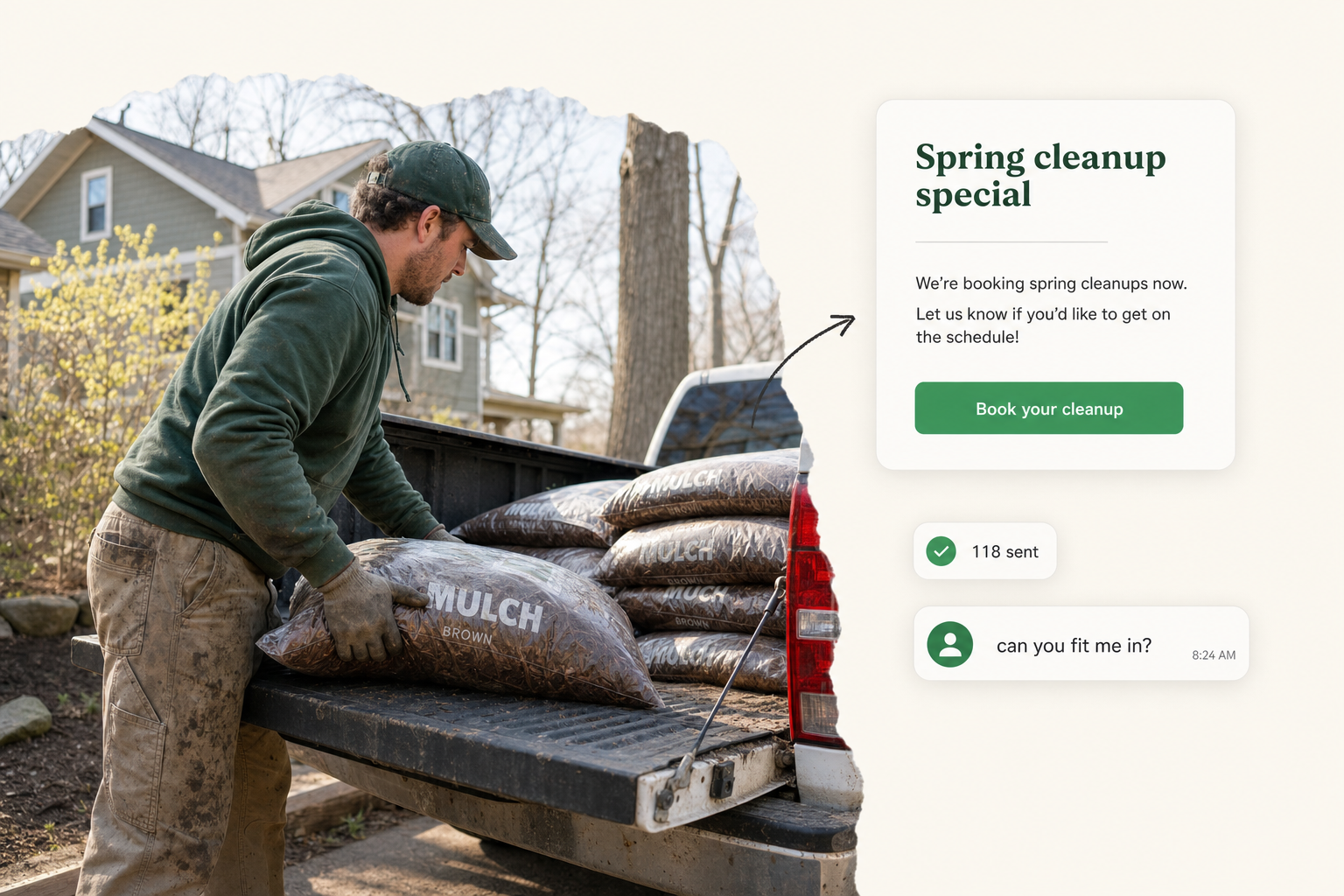 One-button spring campaign already lining up replies from past customers